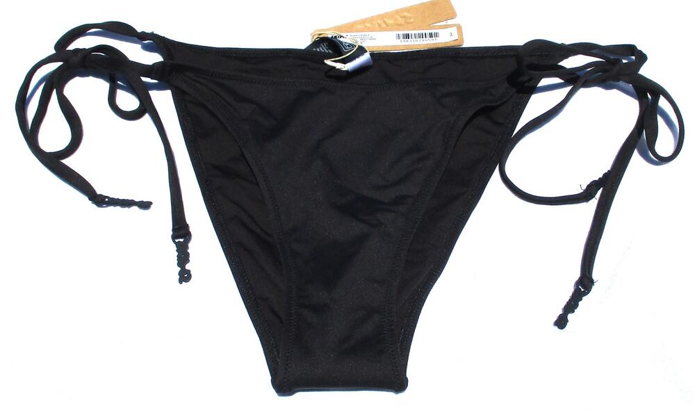 Nwt SKIMS Signature Swim Dipped Tie Bikini Bottom Onyx Size XS